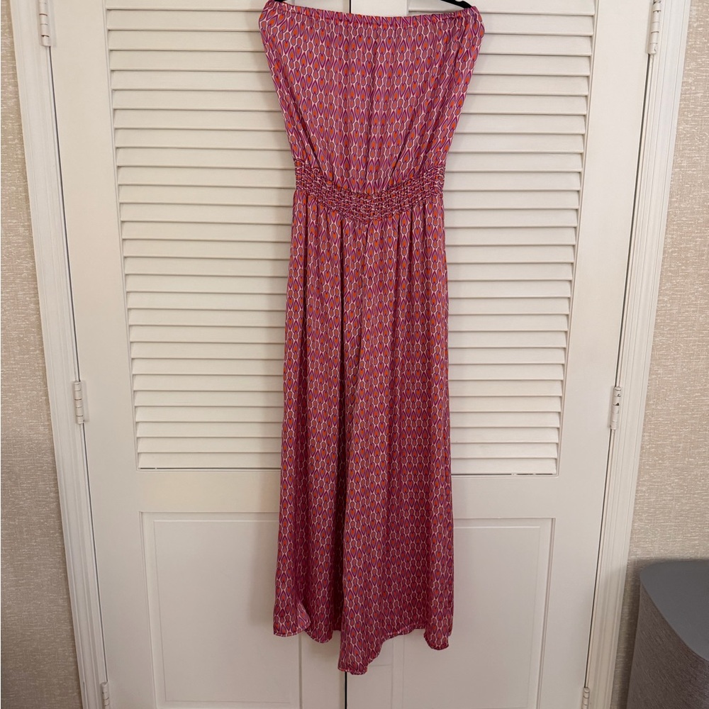 BUCKETLIST Strapless Pink Maxi Romper